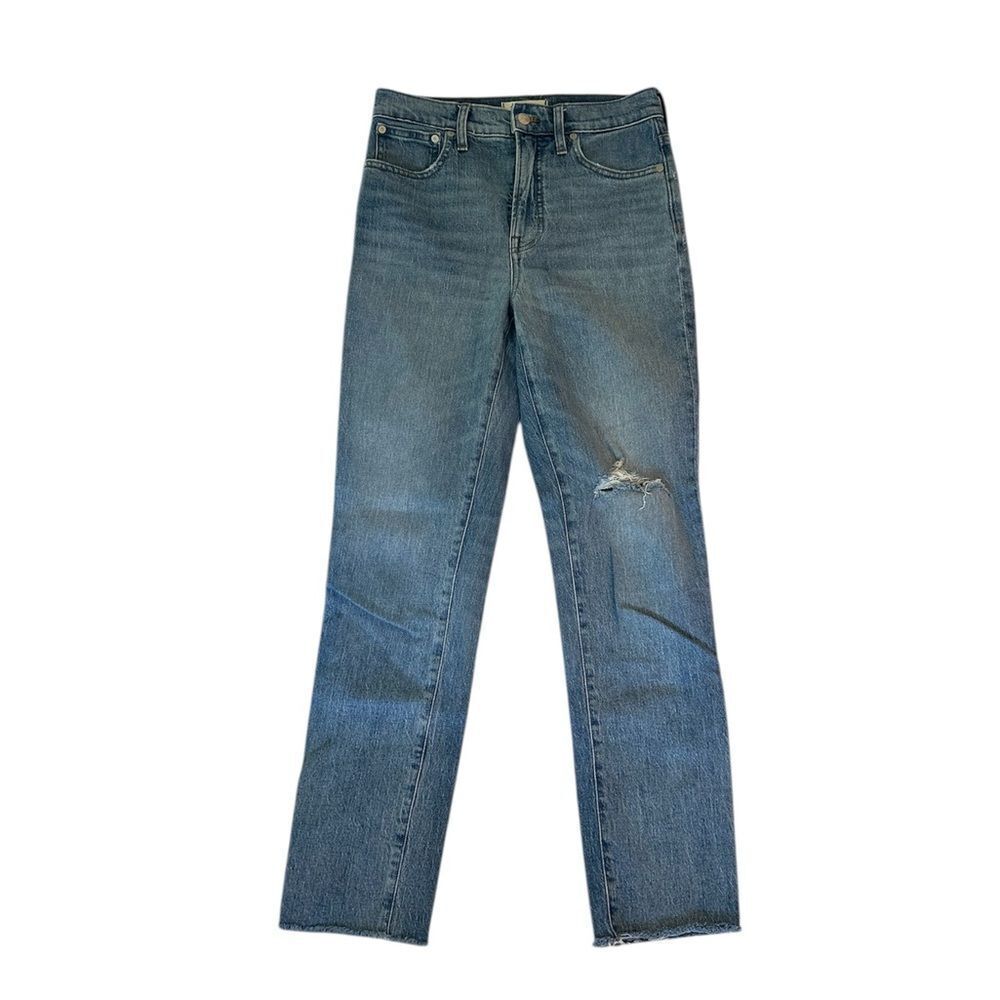 Madewell The Perfect Vintage Ripped Cropped Jean Blue
